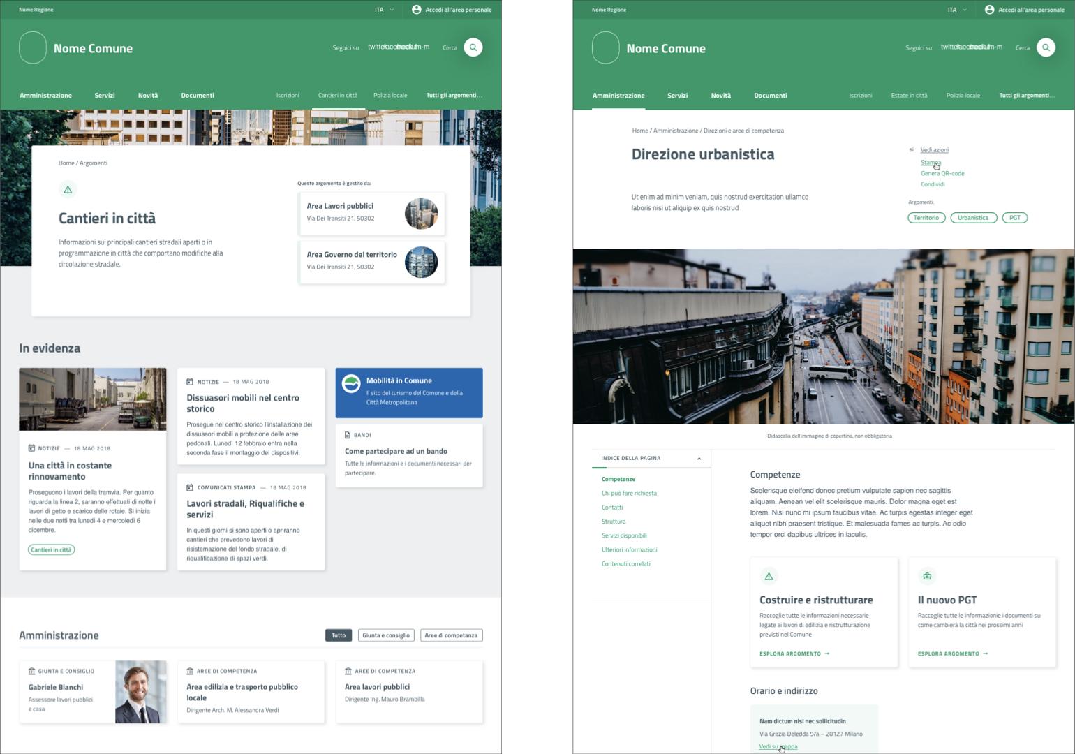 Le pagine Argomento raccolgono contenuti e servizi di uno o più uffici