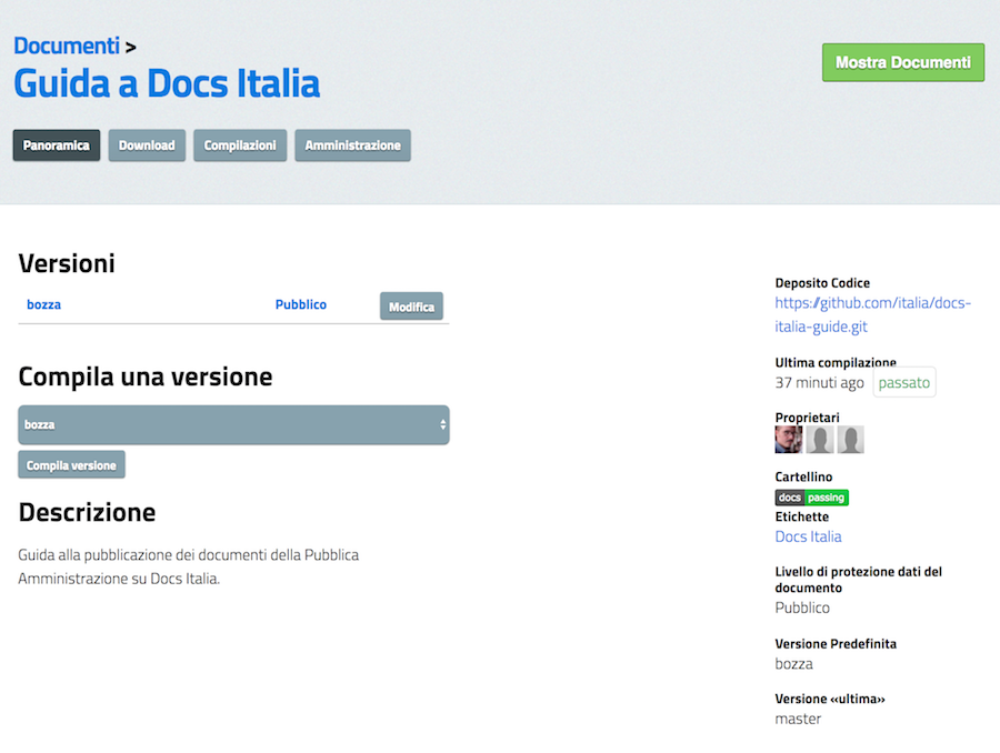 Backend di Docs Italia